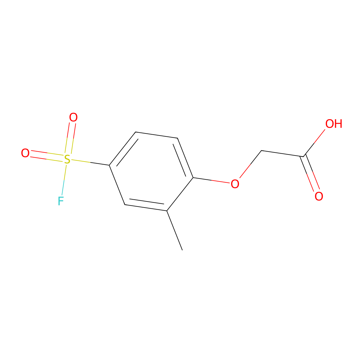 2-[4-(Fluorosulfonyl)-2-methylphenoxy]acetic acid molecular structure, CAS 2138294-95-6