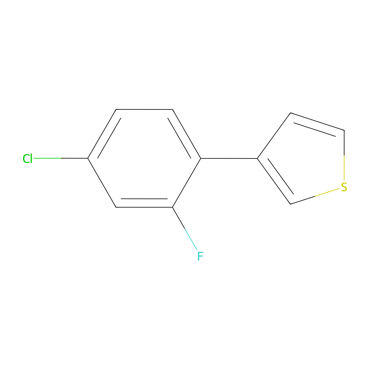 3-(4-Chloro-2-fluorophenyl)thiophene molecular structure, CAS 2138294-97-8