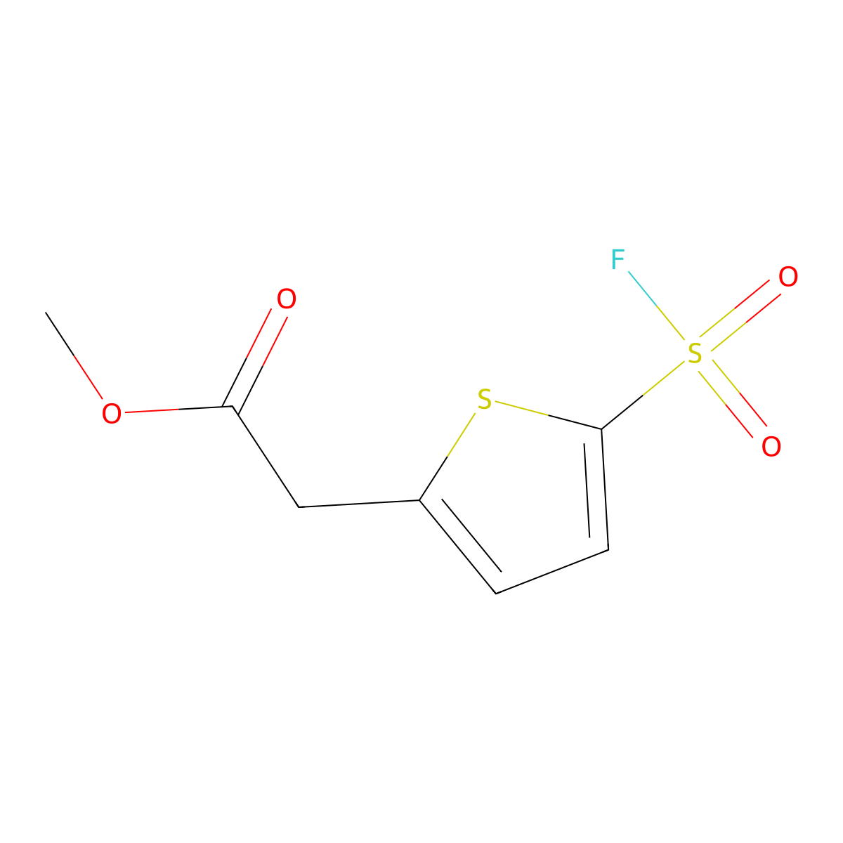 Methyl 2-[5-(fluorosulfonyl)thiophen-2-yl]acetate molecular structure, CAS 2138295-15-3