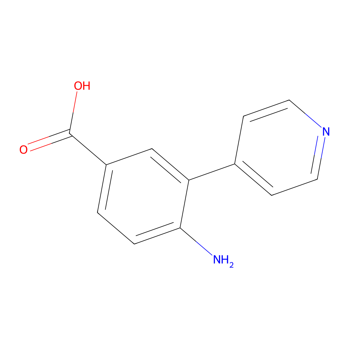 4-Amino-3-(pyridin-4-yl)benzoic acid molecular structure, CAS 2138295-16-4