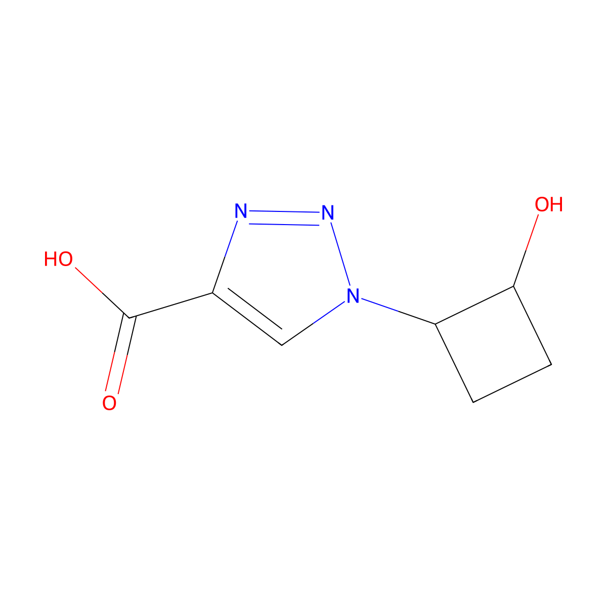 1-(2-hydroxycyclobutyl)-1H-1,2,3-triazole-4-carboxylic acid molecular structure, CAS 2138297-05-7