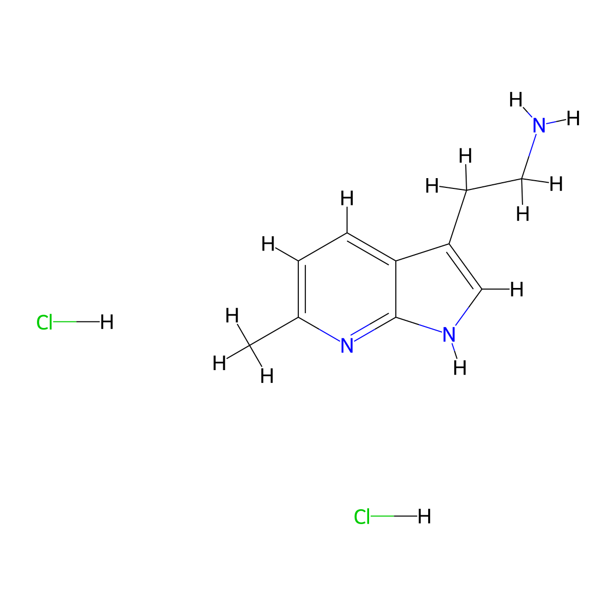 2-{6-methyl-1H-pyrrolo[2,3-b]pyridin-3-yl}ethan-1-amine dihydrochloride molecular structure, CAS 2138297-40-0