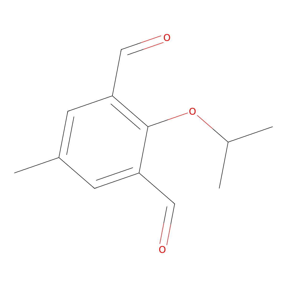5-Methyl-2-(propan-2-yloxy)benzene-1,3-dicarbaldehyde molecular structure, CAS 2138297-60-4