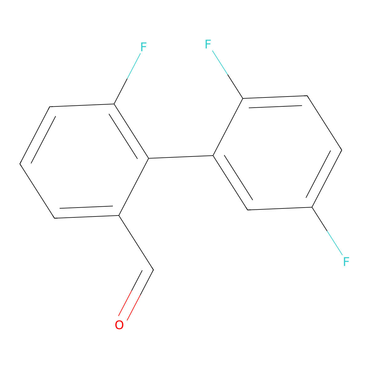 2-(2,5-Difluorophenyl)-3-fluorobenzaldehyde molecular structure, CAS 2138297-75-1