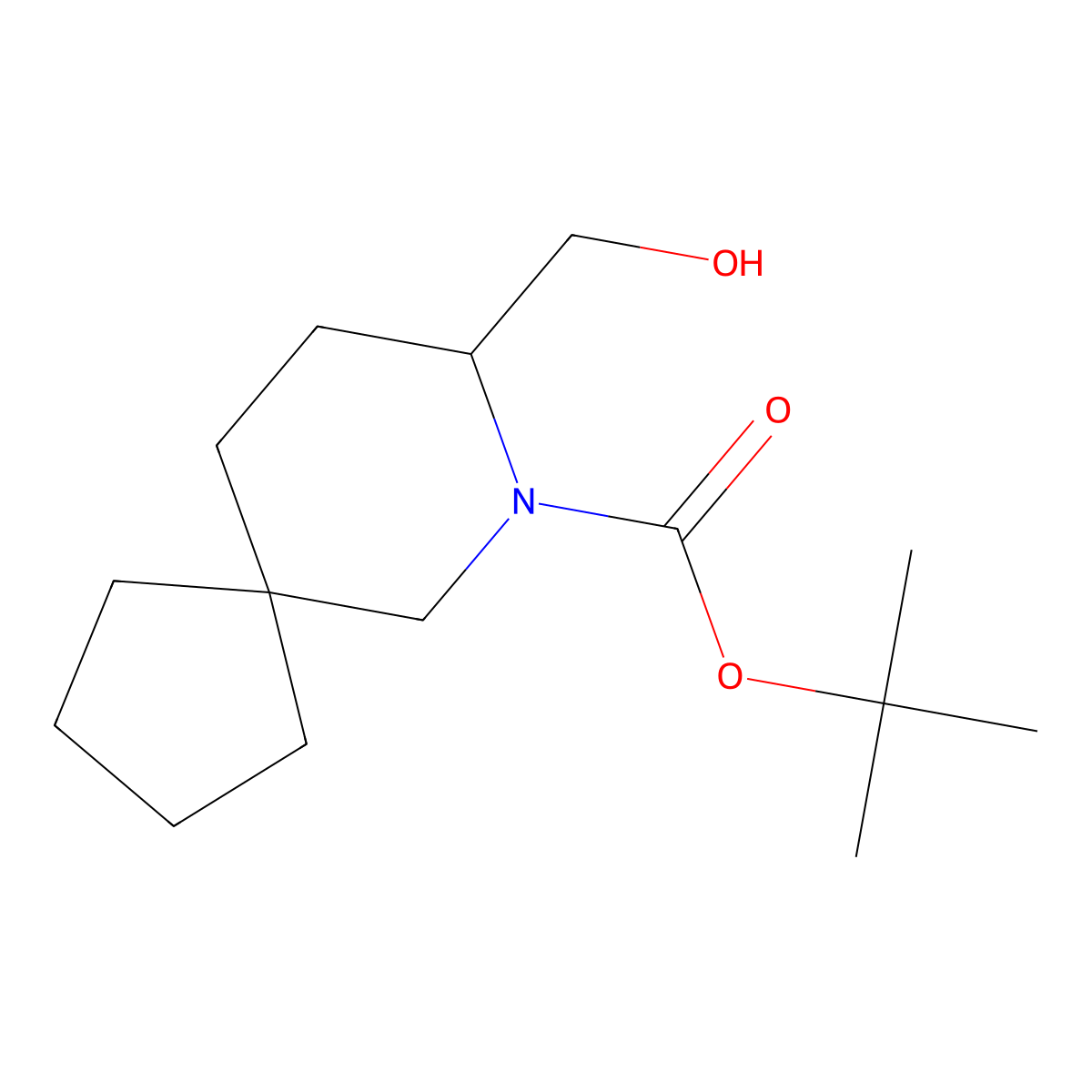 Tert-butyl 8-(hydroxymethyl)-7-azaspiro[4.5]decane-7-carboxylate molecular structure, CAS 2138297-81-9