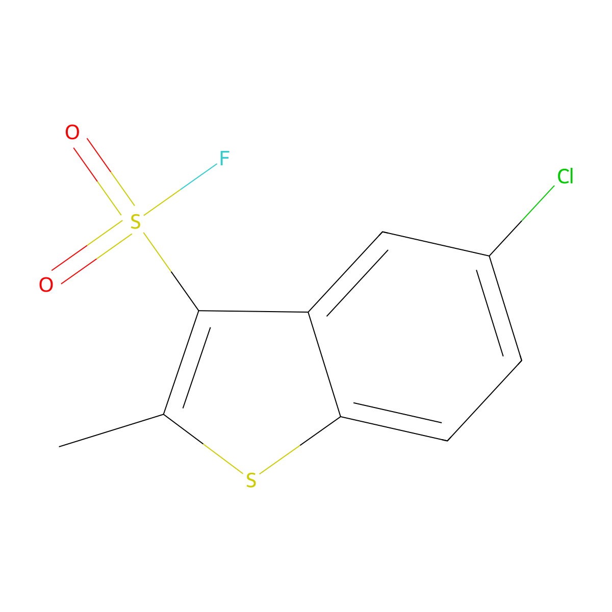 5-Chloro-2-methyl-1-benzothiophene-3-sulfonyl fluoride molecular structure, CAS 2138297-82-0