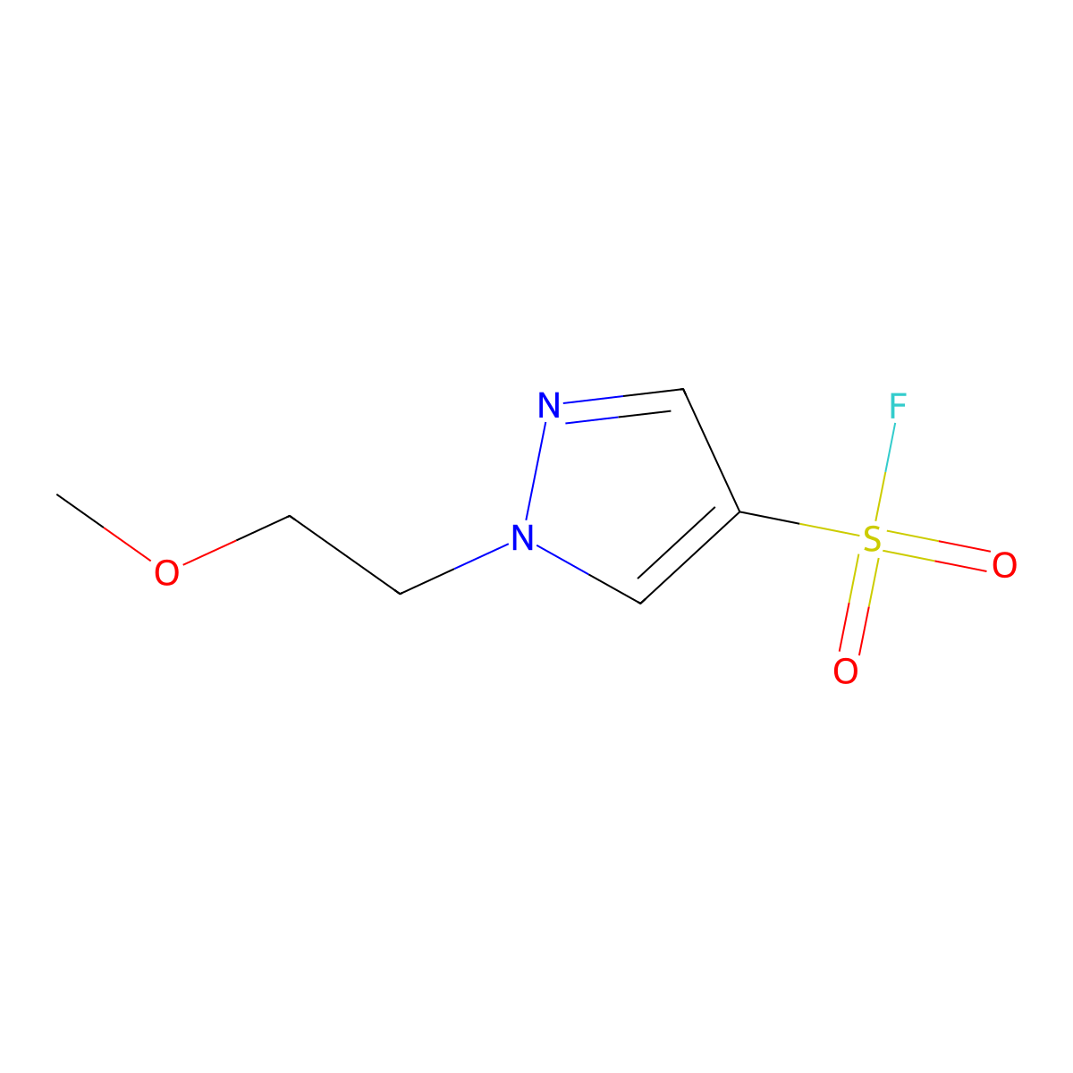 1-(2-methoxyethyl)-1H-pyrazole-4-sulfonyl fluoride molecular structure, CAS 2138298-01-6