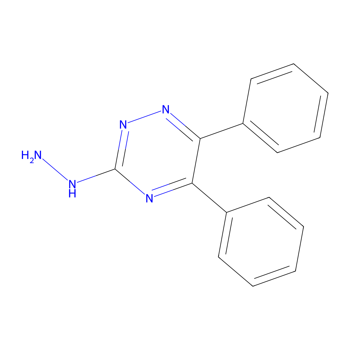 3-Hydrazino-5,6-diphenyl-1,2,4-triazine molecular structure, CAS 21383-24-4