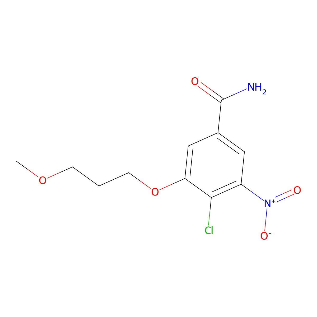 4-Chloro-3-(3-methoxypropoxy)-5-nitrobenzamide molecular structure, CAS 2138302-17-5