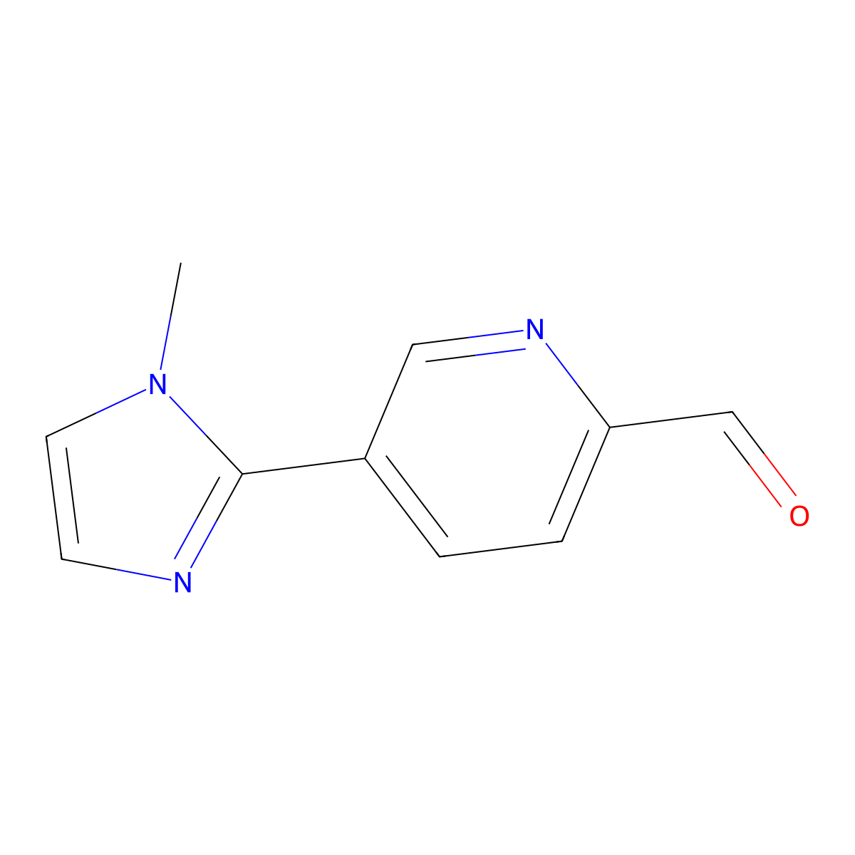 5-(1-methyl-1H-imidazol-2-yl)pyridine-2-carbaldehyde molecular structure, CAS 2138302-92-6