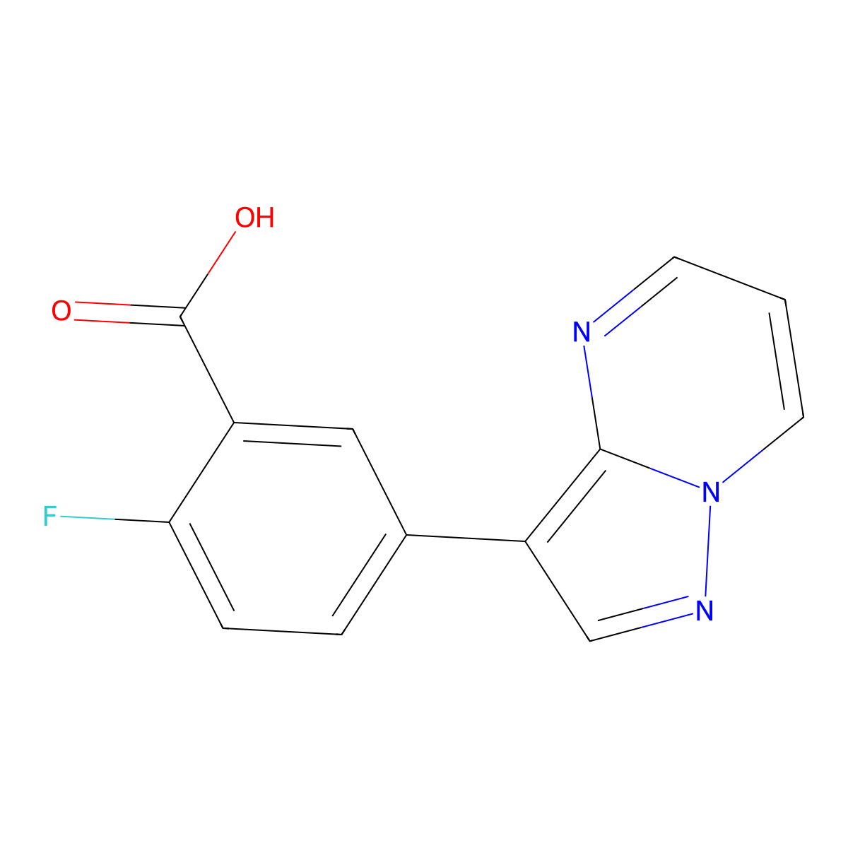 2-Fluoro-5-{pyrazolo[1,5-a]pyrimidin-3-yl}benzoic acid molecular structure, CAS 2138304-50-2