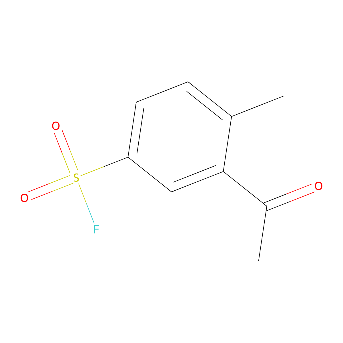 3-Acetyl-4-methylbenzene-1-sulfonyl fluoride molecular structure, CAS 2138304-85-3