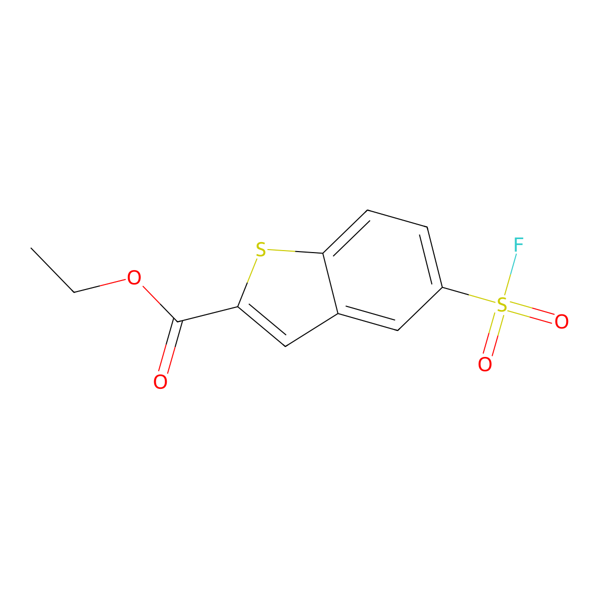 Ethyl 5-(fluorosulfonyl)-1-benzothiophene-2-carboxylate molecular structure, CAS 2138307-69-2