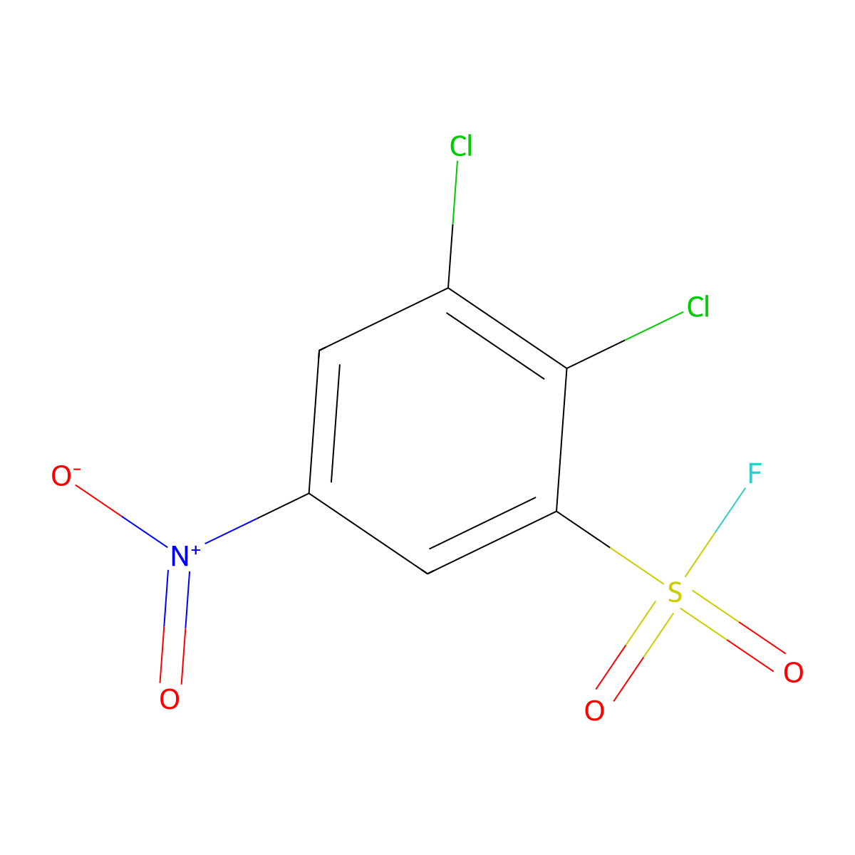 2,3-Dichloro-5-nitrobenzene-1-sulfonyl fluoride molecular structure, CAS 2138307-76-1