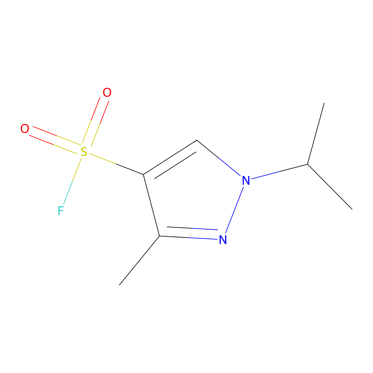 3-methyl-1-(propan-2-yl)-1H-pyrazole-4-sulfonyl fluoride molecular structure, CAS 2138307-99-8