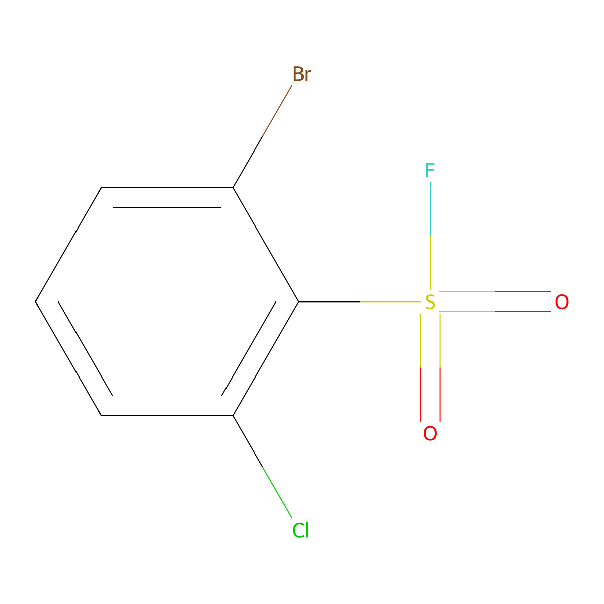 2-Bromo-6-chlorobenzene-1-sulfonyl fluoride molecular structure, CAS 2138308-13-9