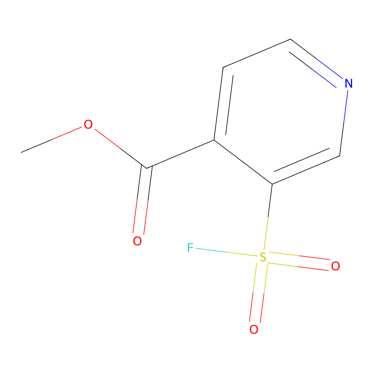 Methyl 3-(fluorosulfonyl)pyridine-4-carboxylate molecular structure, CAS 2138308-28-6