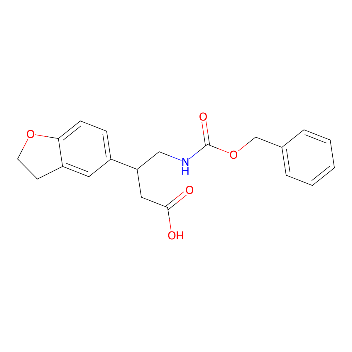 4-{[(Benzyloxy)carbonyl]amino}-3-(2,3-dihydro-1-benzofuran-5-yl)butanoic acid molecular structure, CAS 2138308-62-8