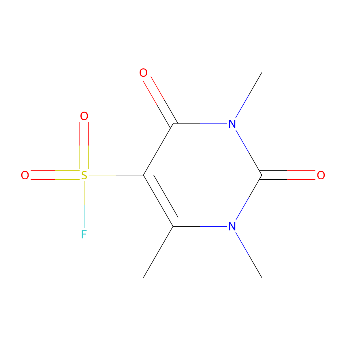 1,3,6-Trimethyl-2,4-dioxo-1,2,3,4-tetrahydropyrimidine-5-sulfonyl fluoride molecular structure, CAS 2138308-74-2
