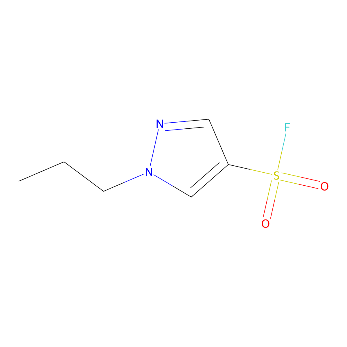 1-propyl-1H-pyrazole-4-sulfonyl fluoride molecular structure, CAS 2138308-87-7