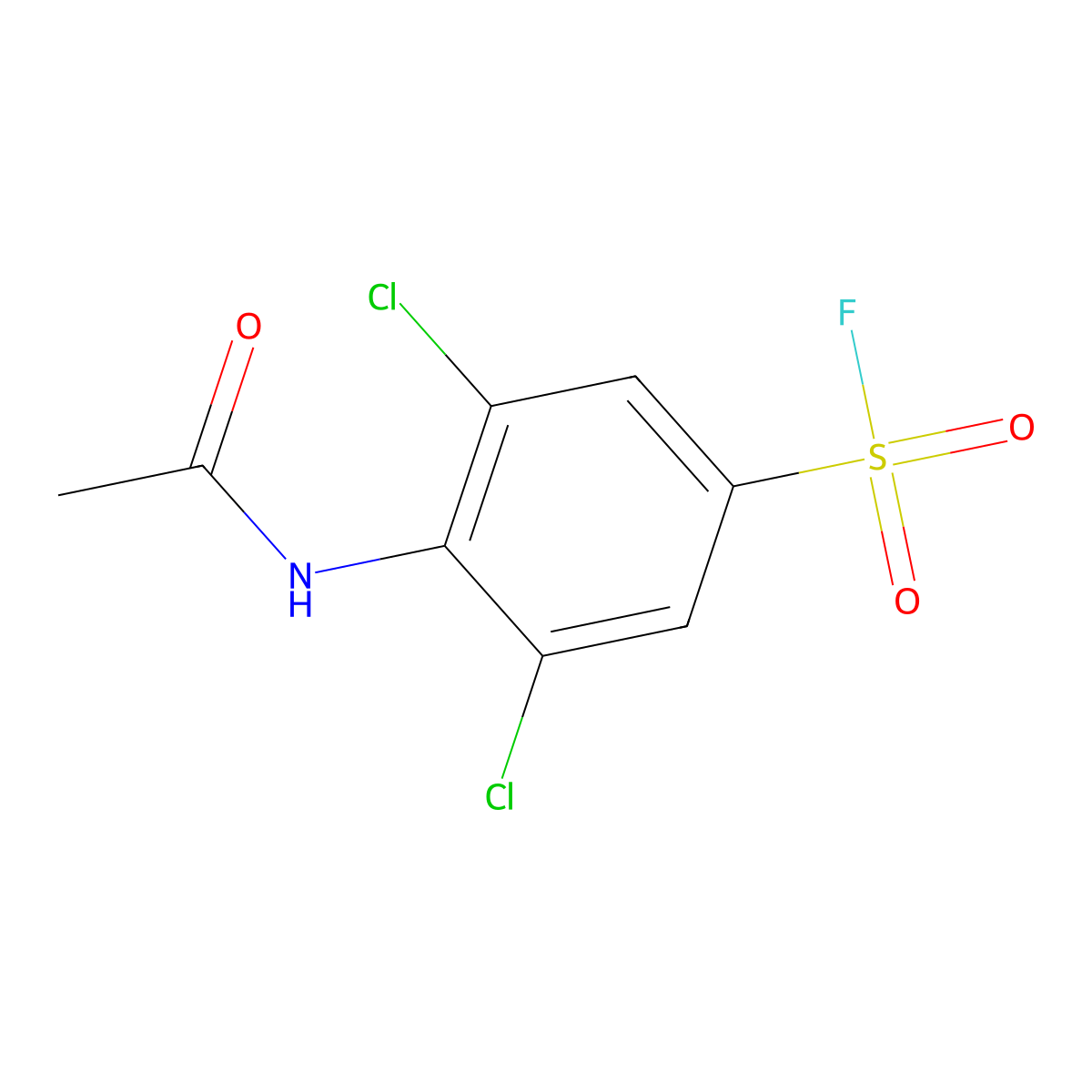 3,5-Dichloro-4-acetamidobenzene-1-sulfonyl fluoride molecular structure, CAS 2138309-21-2