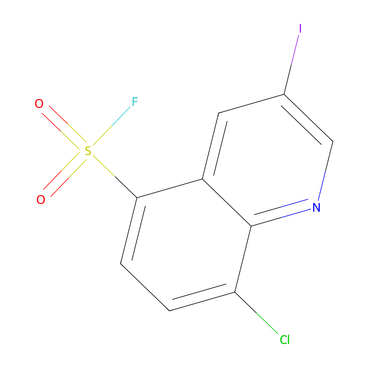 8-Chloro-3-iodoquinoline-5-sulfonyl fluoride molecular structure, CAS 2138311-18-7