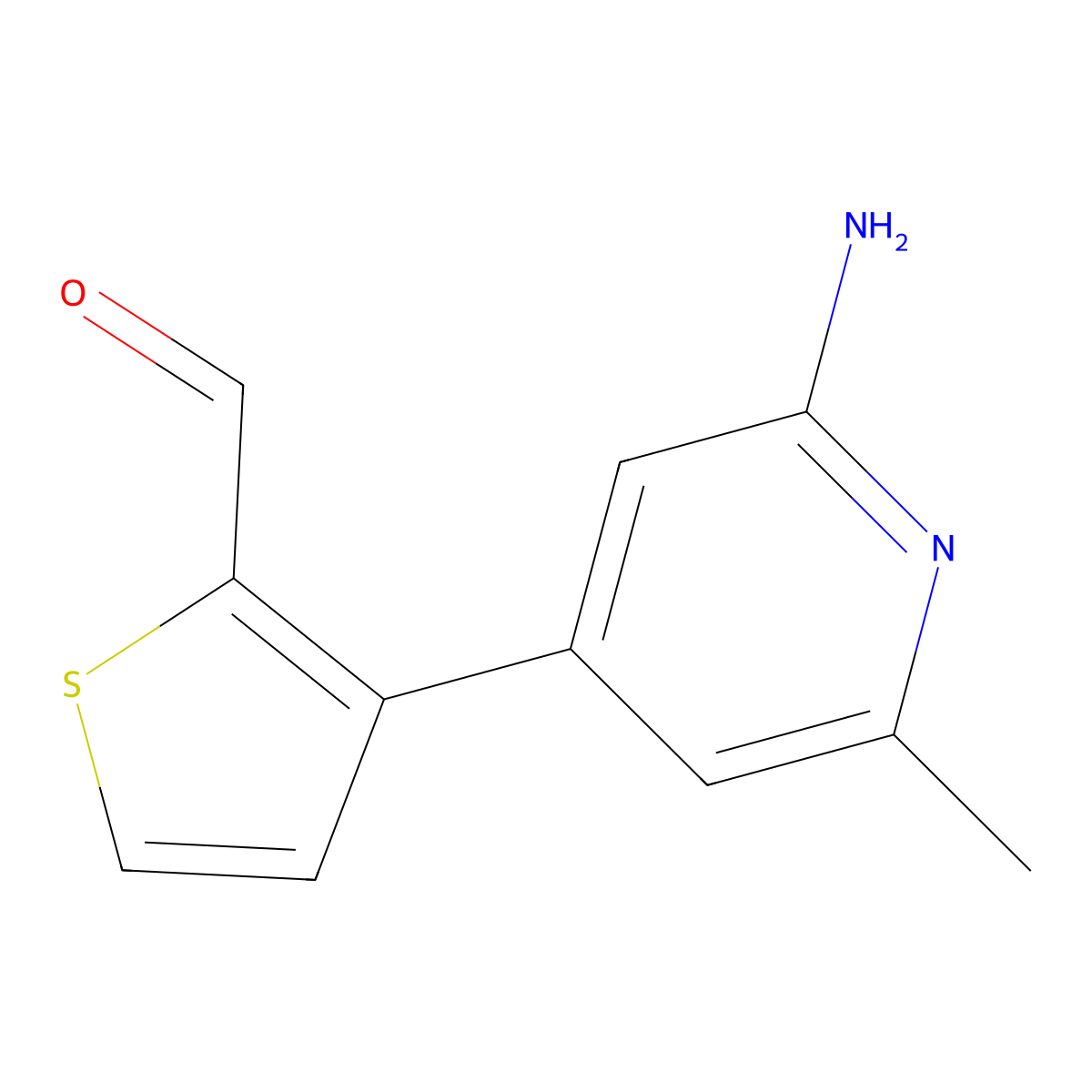 3-(2-Amino-6-methylpyridin-4-yl)thiophene-2-carbaldehyde molecular structure, CAS 2138311-29-0