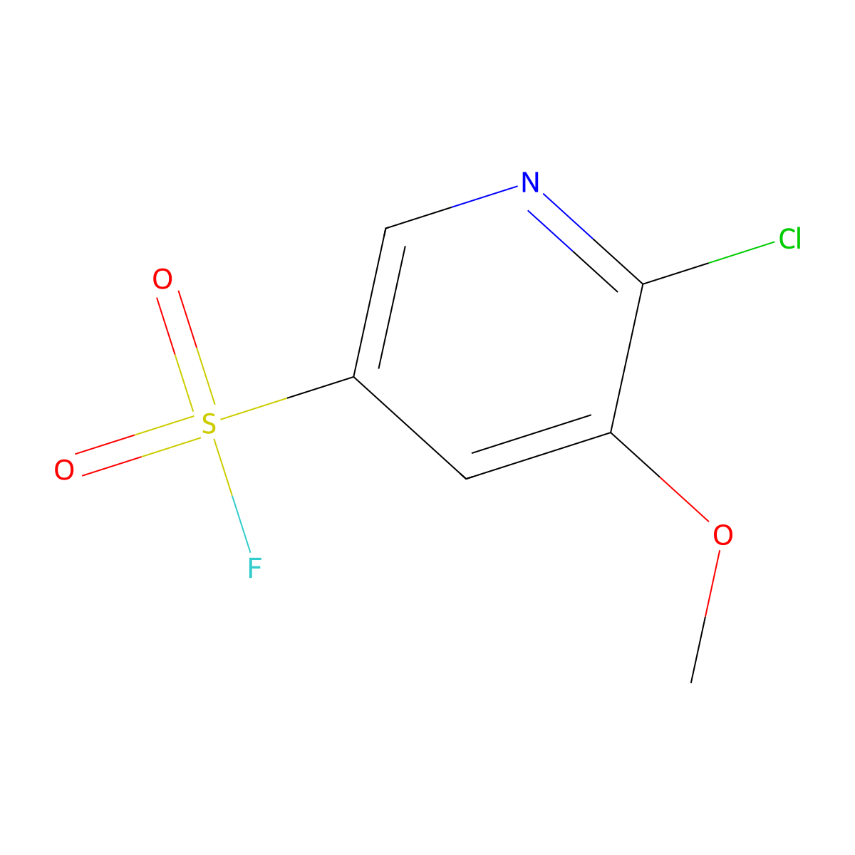 6-Chloro-5-methoxypyridine-3-sulfonyl fluoride molecular structure, CAS 2138311-59-6