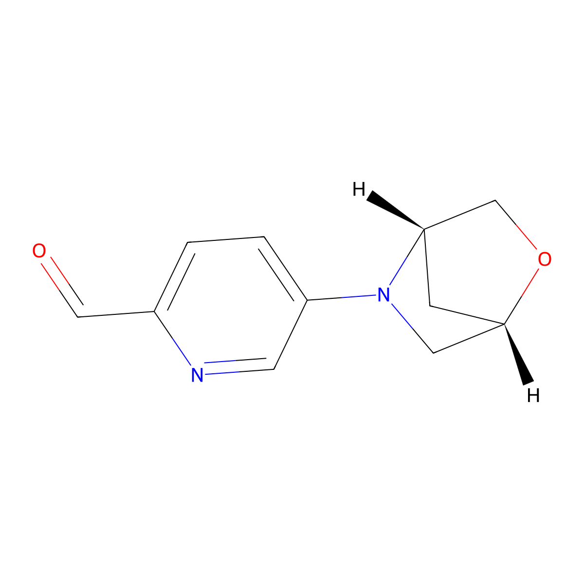 rac-5-[(1R,4R)-2-oxa-5-azabicyclo[2.2.1]heptan-5-yl]pyridine-2-carbaldehyde molecular structure, CAS 2138311-60-9
