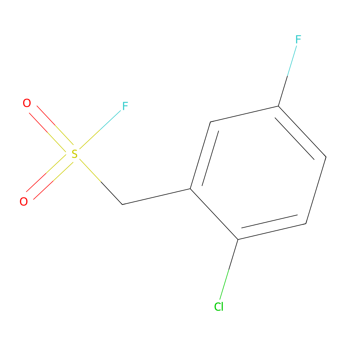 (2-Chloro-5-fluorophenyl)methanesulfonyl fluoride molecular structure, CAS 2138311-86-9