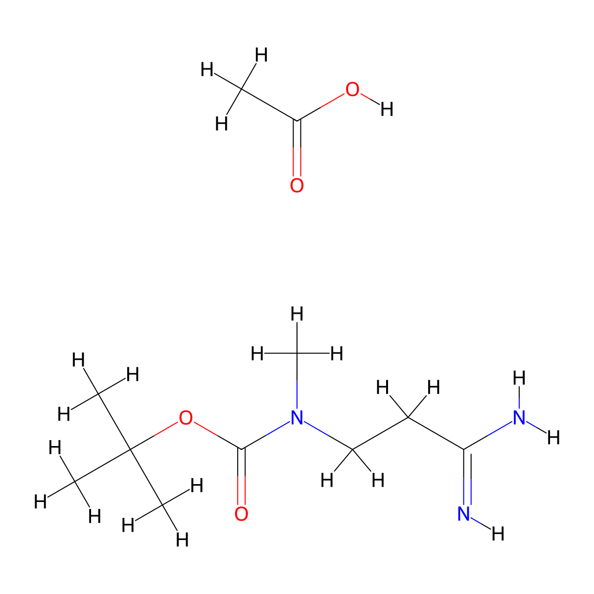 acetic acid, tert-butyl N-(2-carbamimidoylethyl)-N-methylcarbamate molecular structure, CAS 2138311-89-2