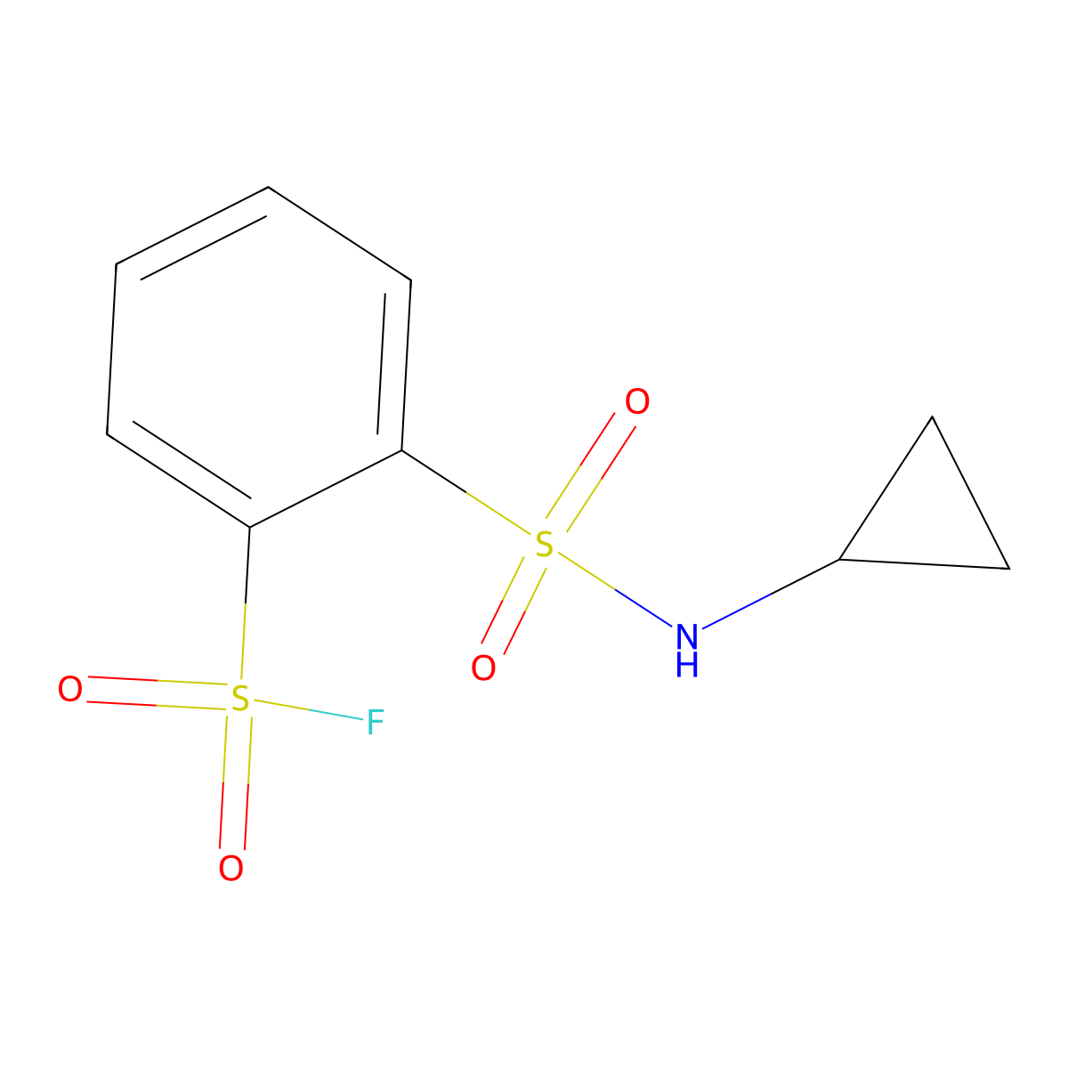 2-(Cyclopropylsulfamoyl)benzene-1-sulfonyl fluoride molecular structure, CAS 2138312-02-2