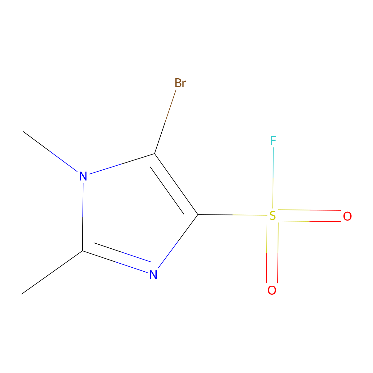 5-bromo-1,2-dimethyl-1H-imidazole-4-sulfonyl fluoride molecular structure, CAS 2138312-17-9