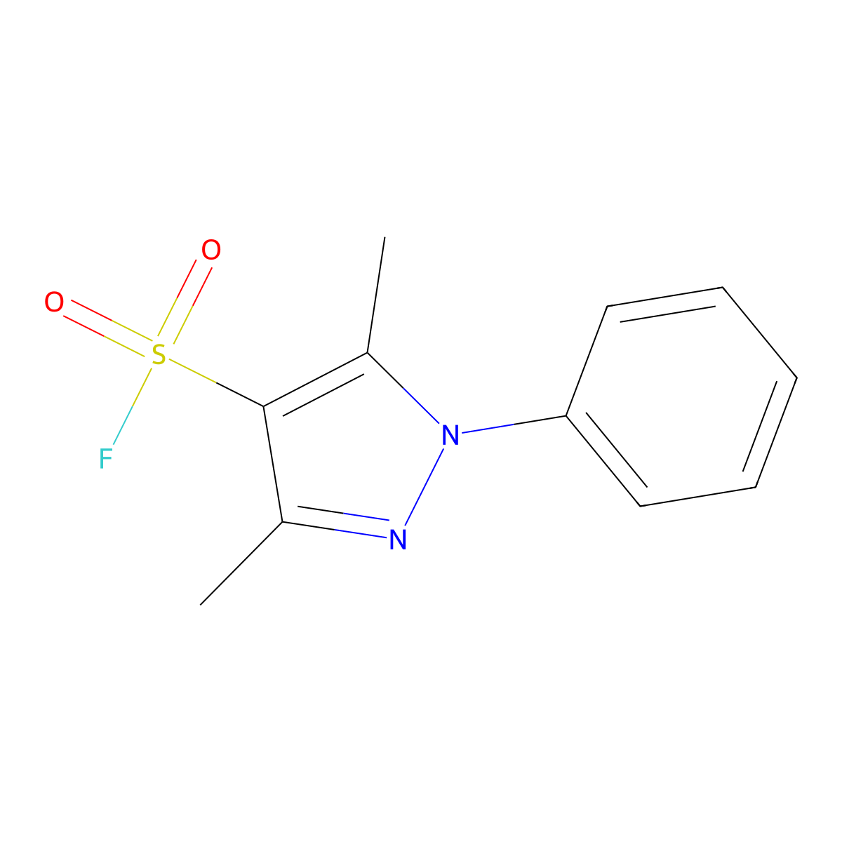 3,5-dimethyl-1-phenyl-1H-pyrazole-4-sulfonyl fluoride molecular structure, CAS 2138312-33-9
