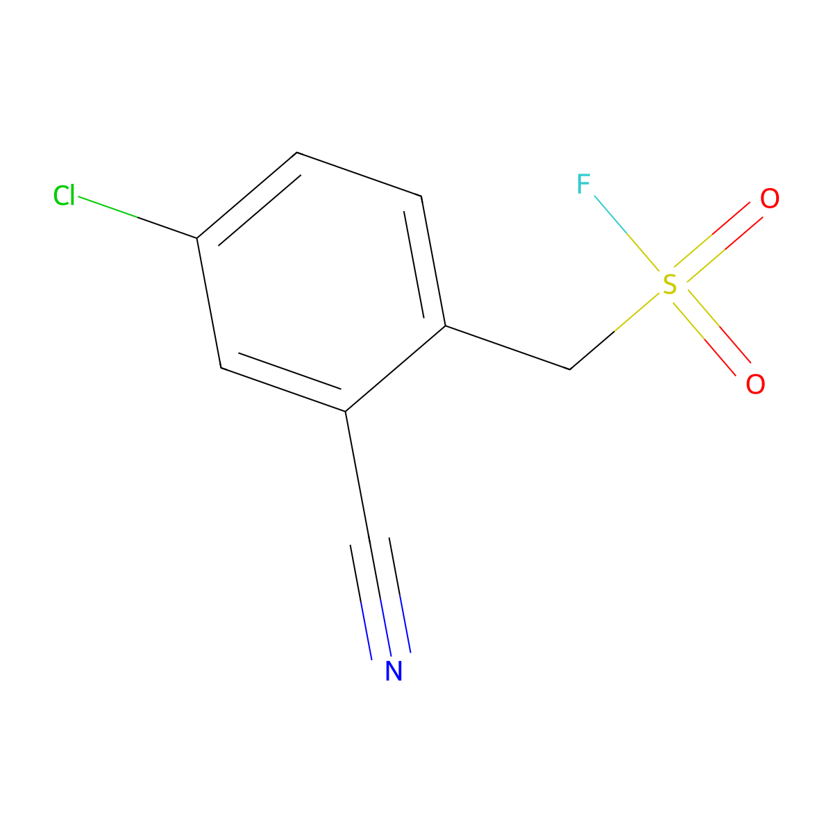 (4-Chloro-2-cyanophenyl)methanesulfonyl fluoride molecular structure, CAS 2138312-44-2