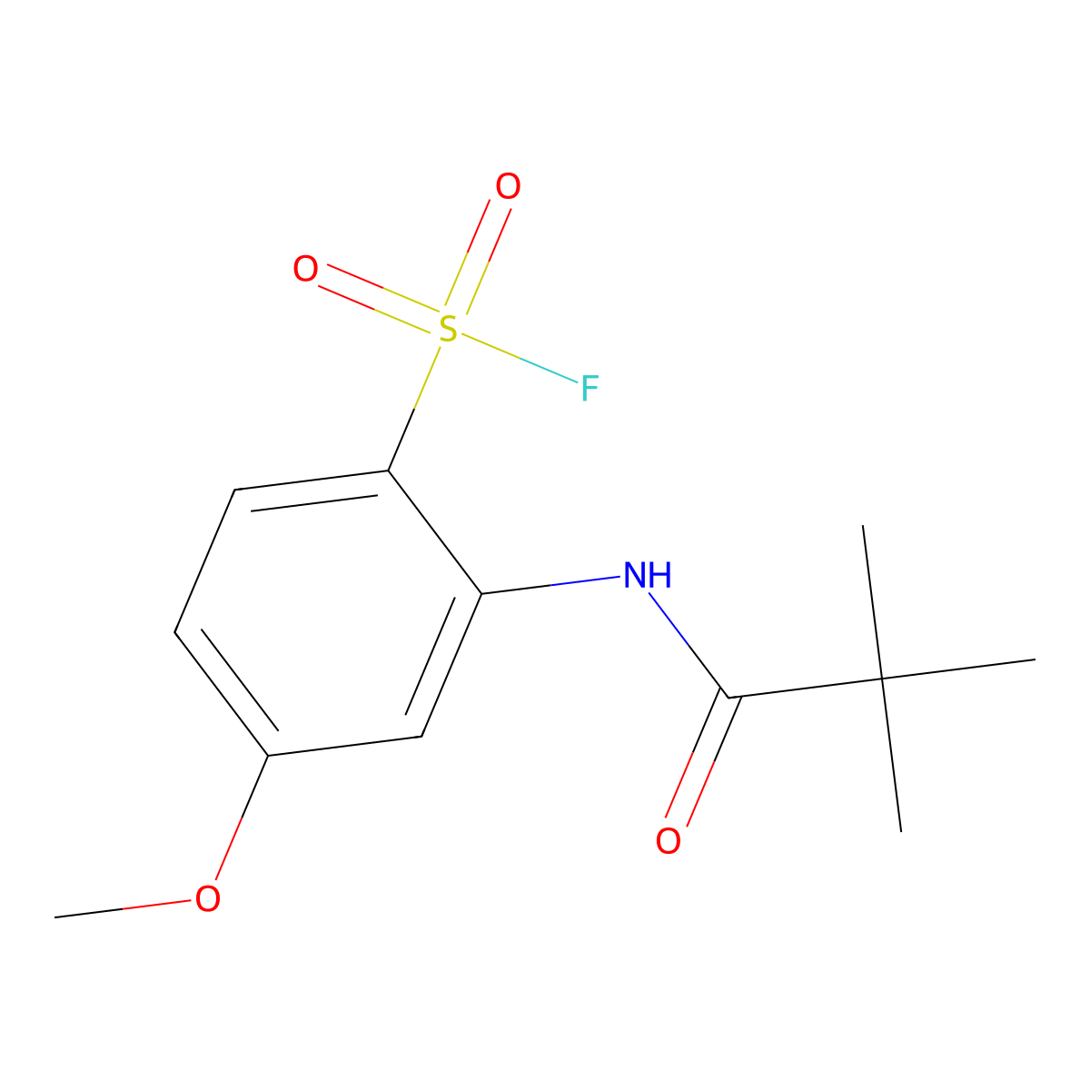 2-(2,2-Dimethylpropanamido)-4-methoxybenzene-1-sulfonyl fluoride molecular structure, CAS 2138312-47-5