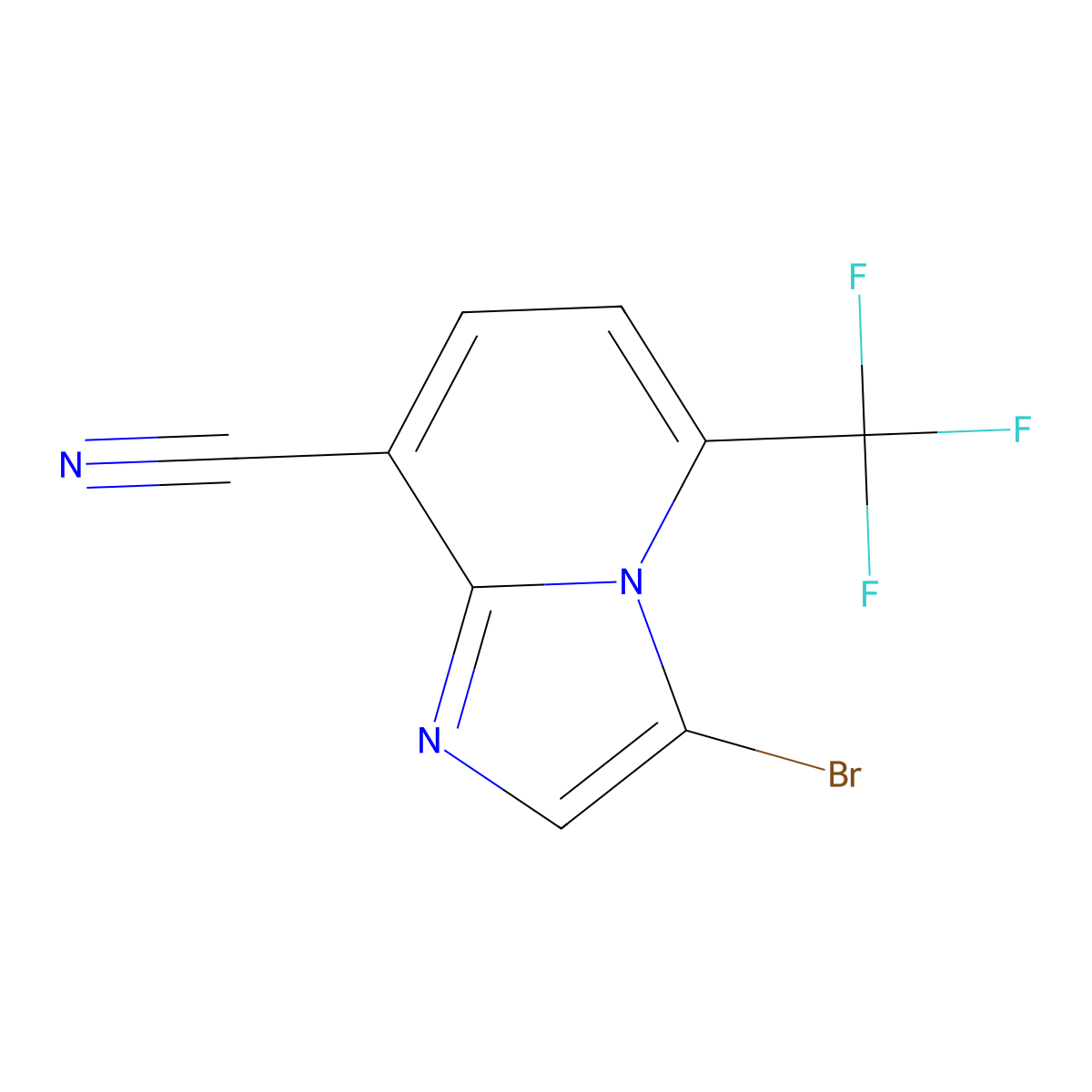 3-Bromo-5-(trifluoromethyl)imidazo[1,2-a]pyridine-8-carbonitrile molecular structure, CAS 2138312-50-0