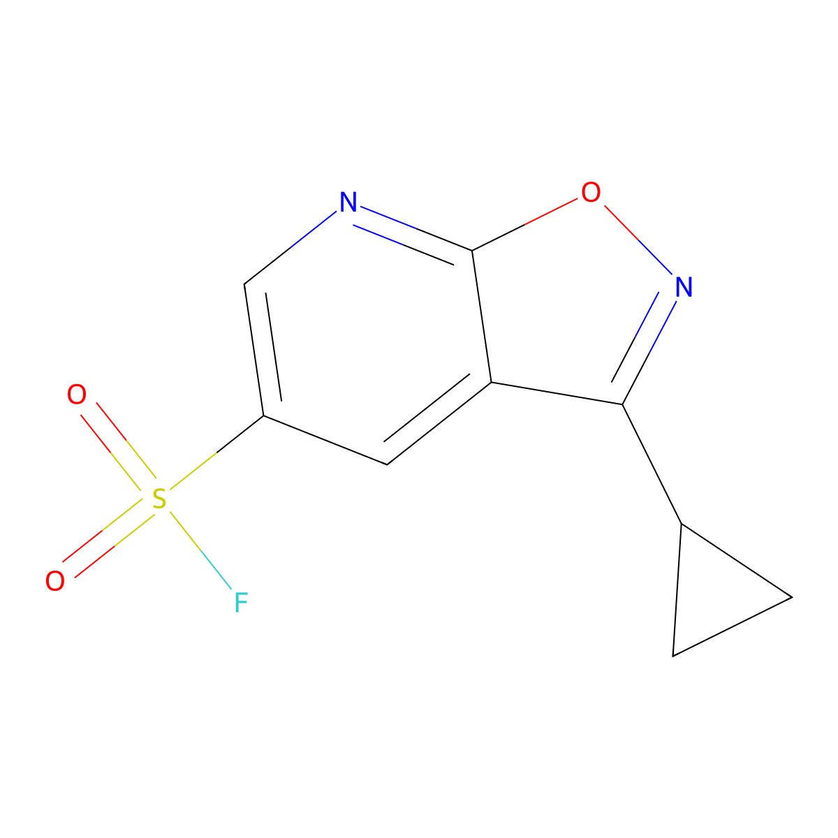 3-Cyclopropyl-[1,2]oxazolo[5,4-b]pyridine-5-sulfonyl fluoride molecular structure, CAS 2138312-59-9