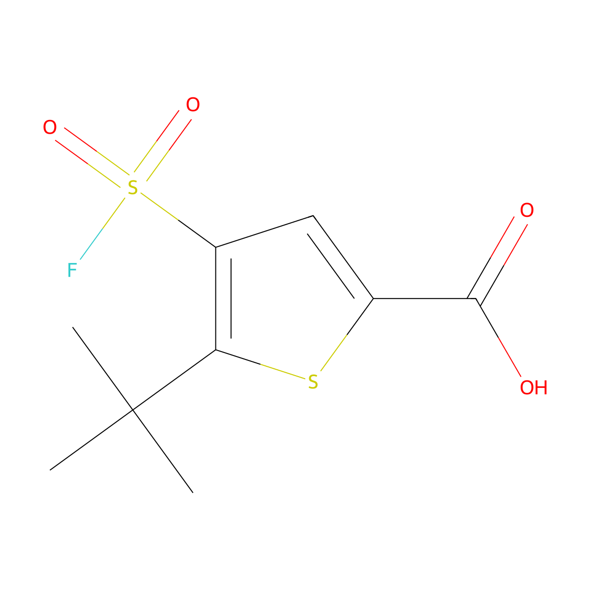 5-Tert-butyl-4-(fluorosulfonyl)thiophene-2-carboxylic acid molecular structure, CAS 2138312-97-5