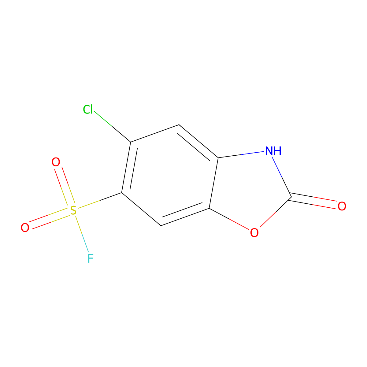 5-Chloro-2-oxo-2,3-dihydro-1,3-benzoxazole-6-sulfonyl fluoride molecular structure, CAS 2138331-36-7