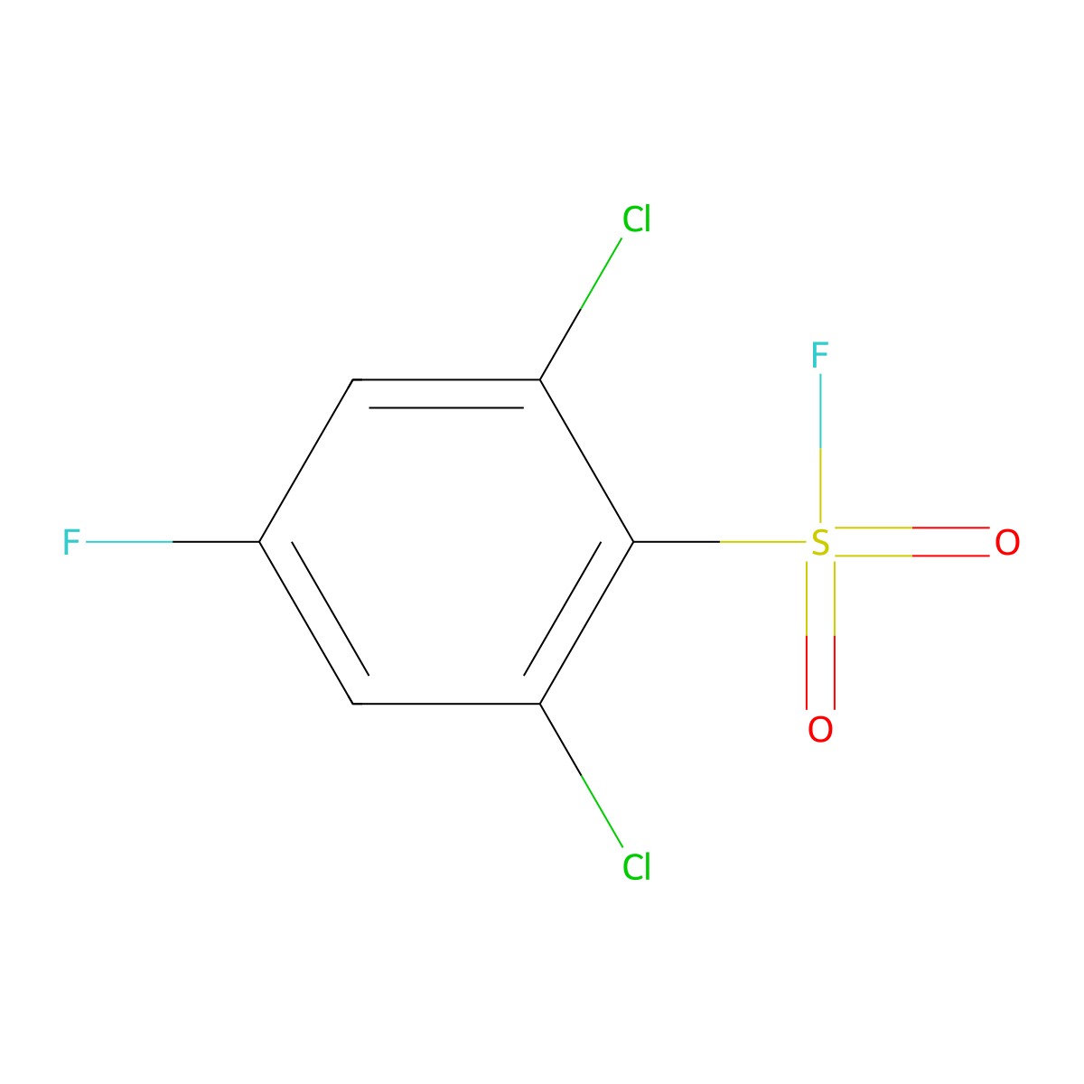 2,6-Dichloro-4-fluorobenzene-1-sulfonyl fluoride molecular structure, CAS 2138331-43-6
