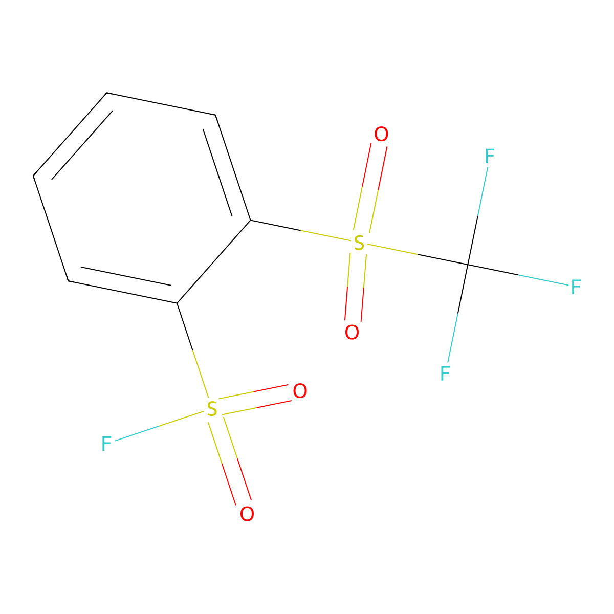 2-Trifluoromethanesulfonylbenzene-1-sulfonyl fluoride molecular structure, CAS 2138331-44-7