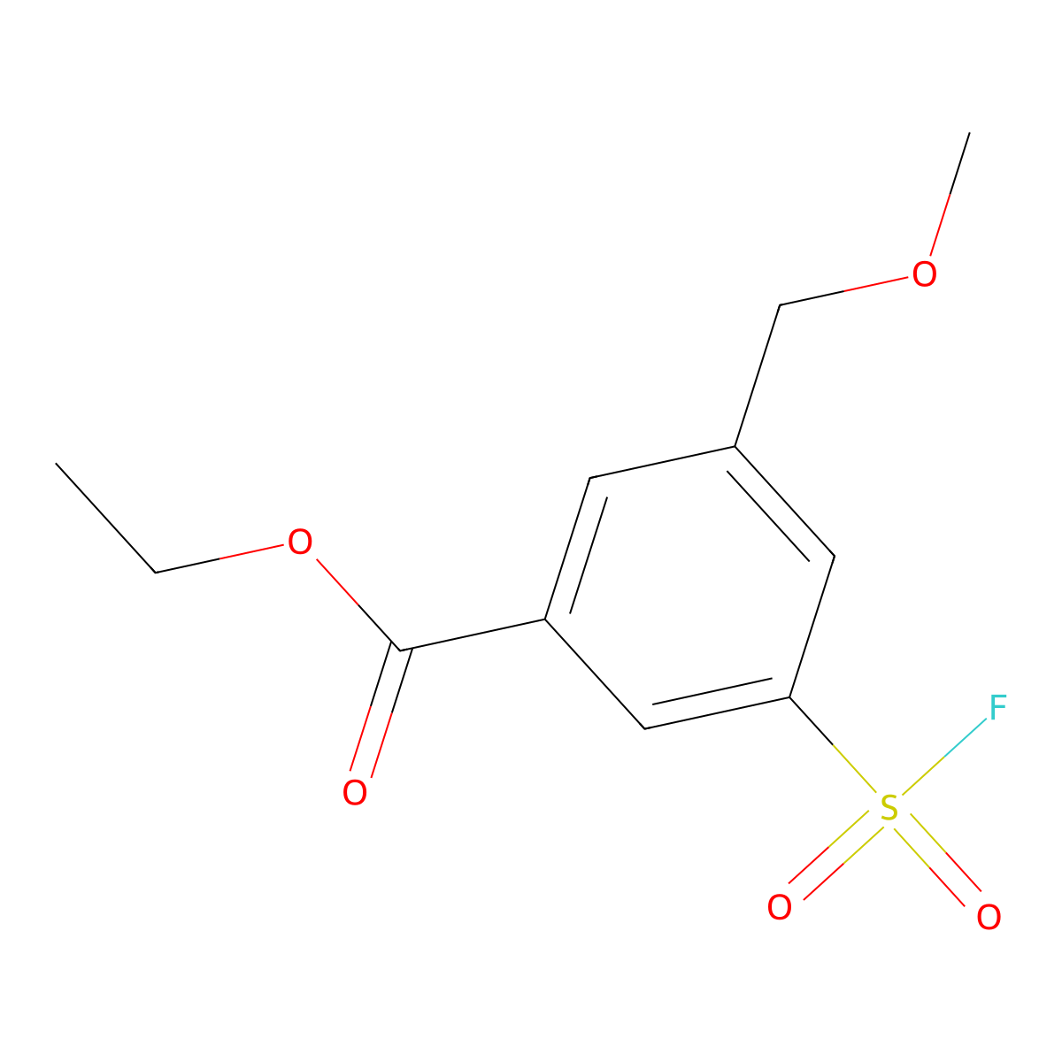 Ethyl 3-(fluorosulfonyl)-5-(methoxymethyl)benzoate molecular structure, CAS 2138331-62-9