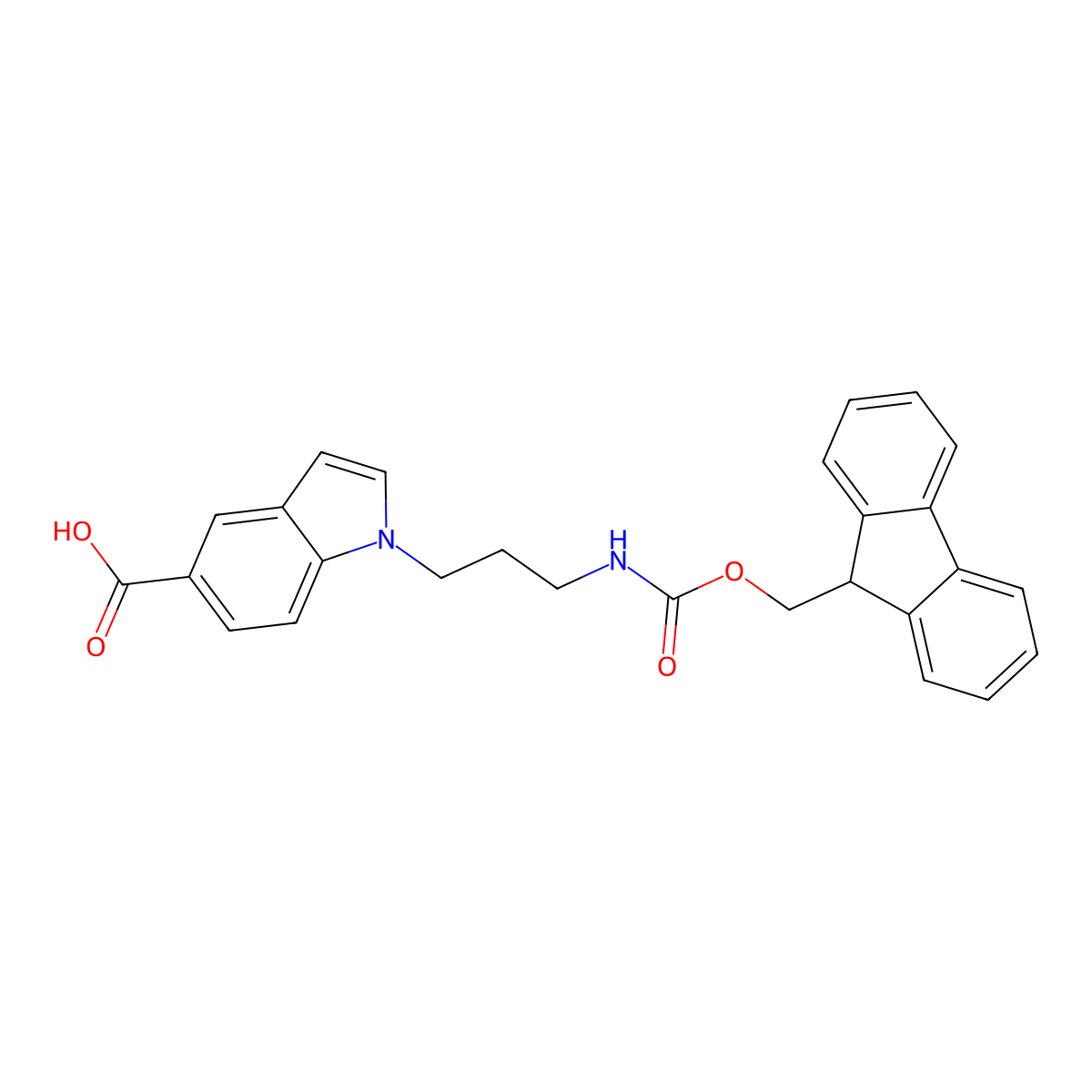 1-[3-({[(9H-fluoren-9-yl)methoxy]carbonyl}amino)propyl]-1H-indole-5-carboxylic acid molecular structure, CAS 2138331-71-0