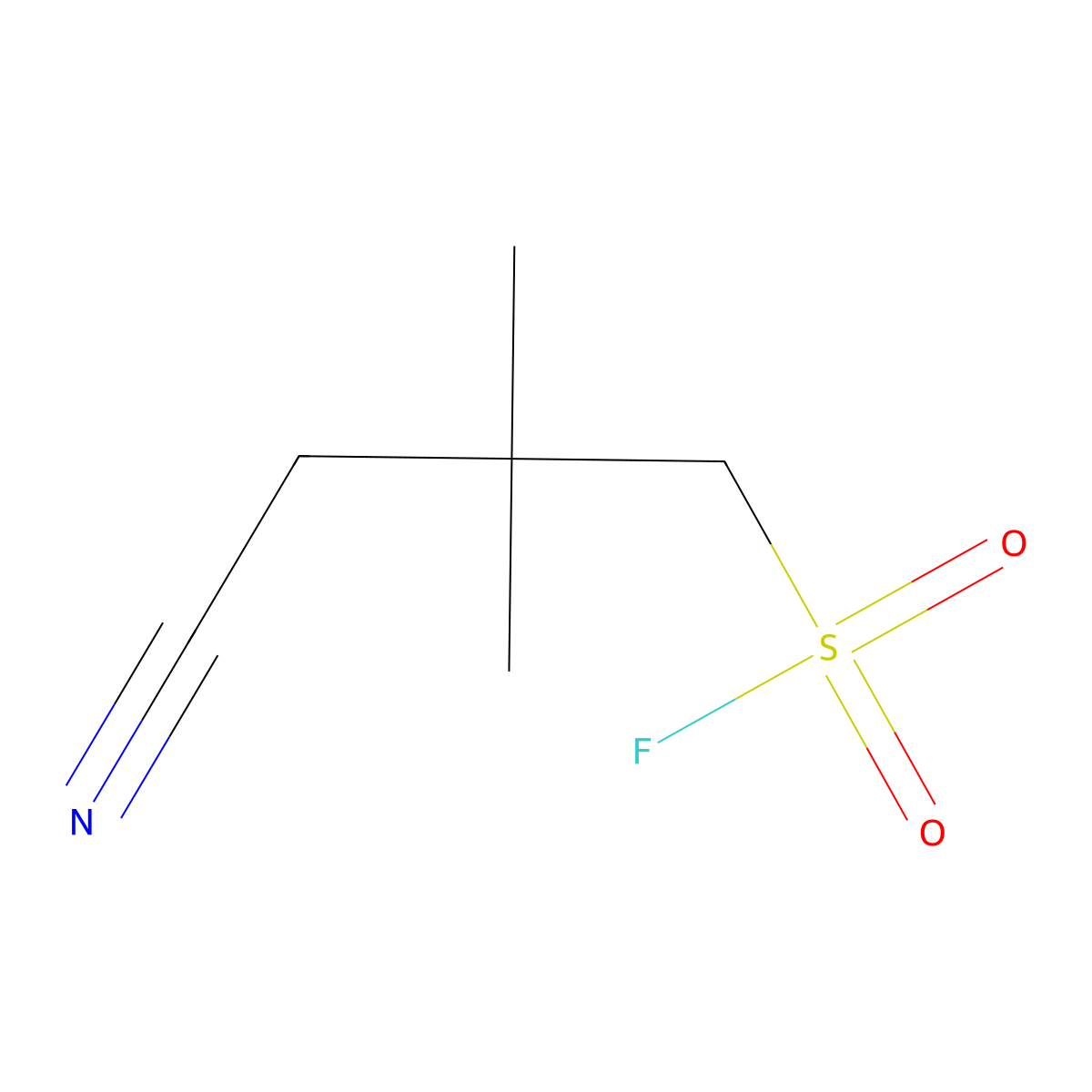 3-Cyano-2,2-dimethylpropane-1-sulfonyl fluoride molecular structure, CAS 2138332-35-9