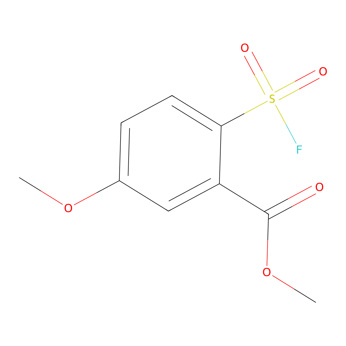 Methyl 2-(fluorosulfonyl)-5-methoxybenzoate molecular structure, CAS 2138332-37-1