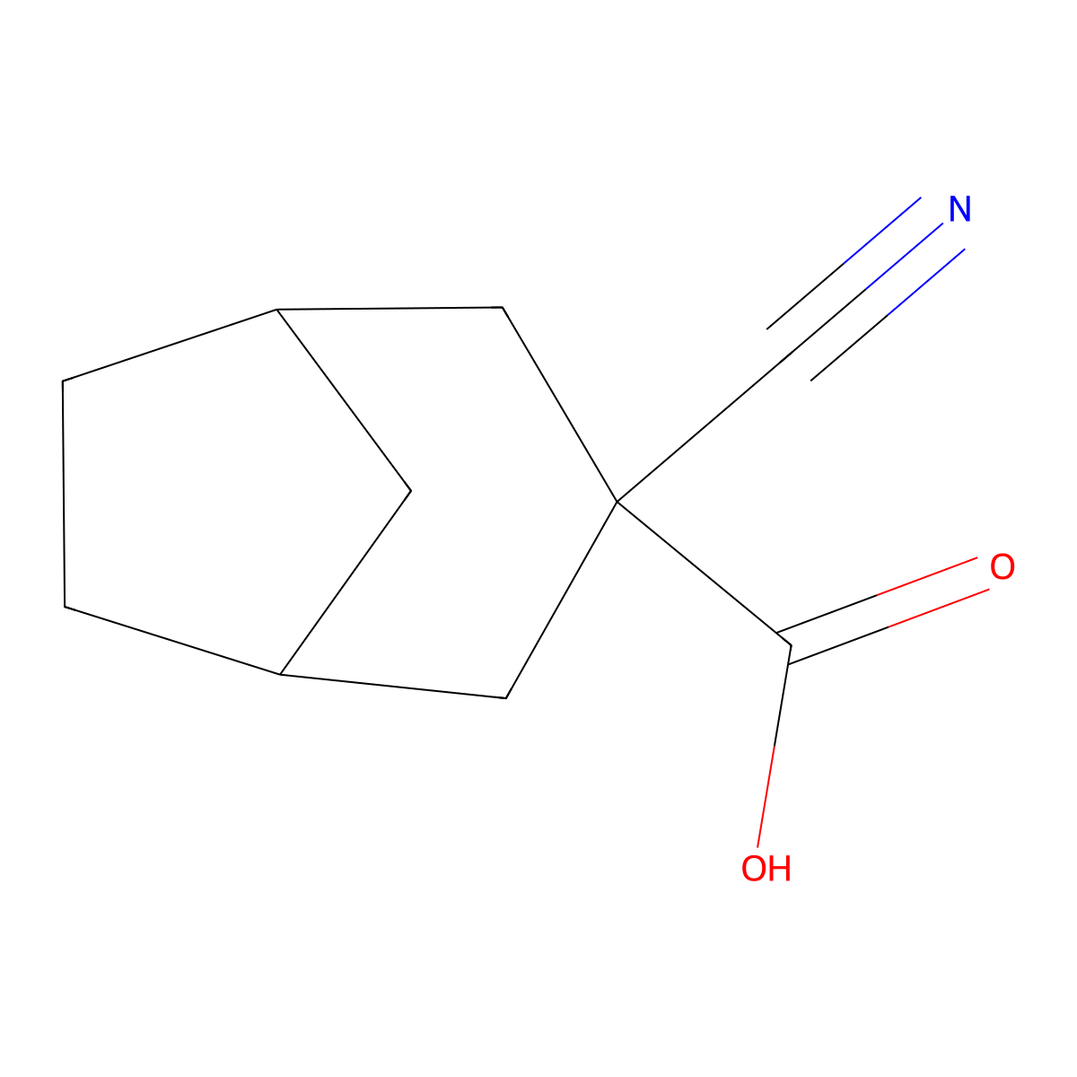 3-Cyanobicyclo[3.2.1]octane-3-carboxylic acid molecular structure, CAS 2138332-65-5