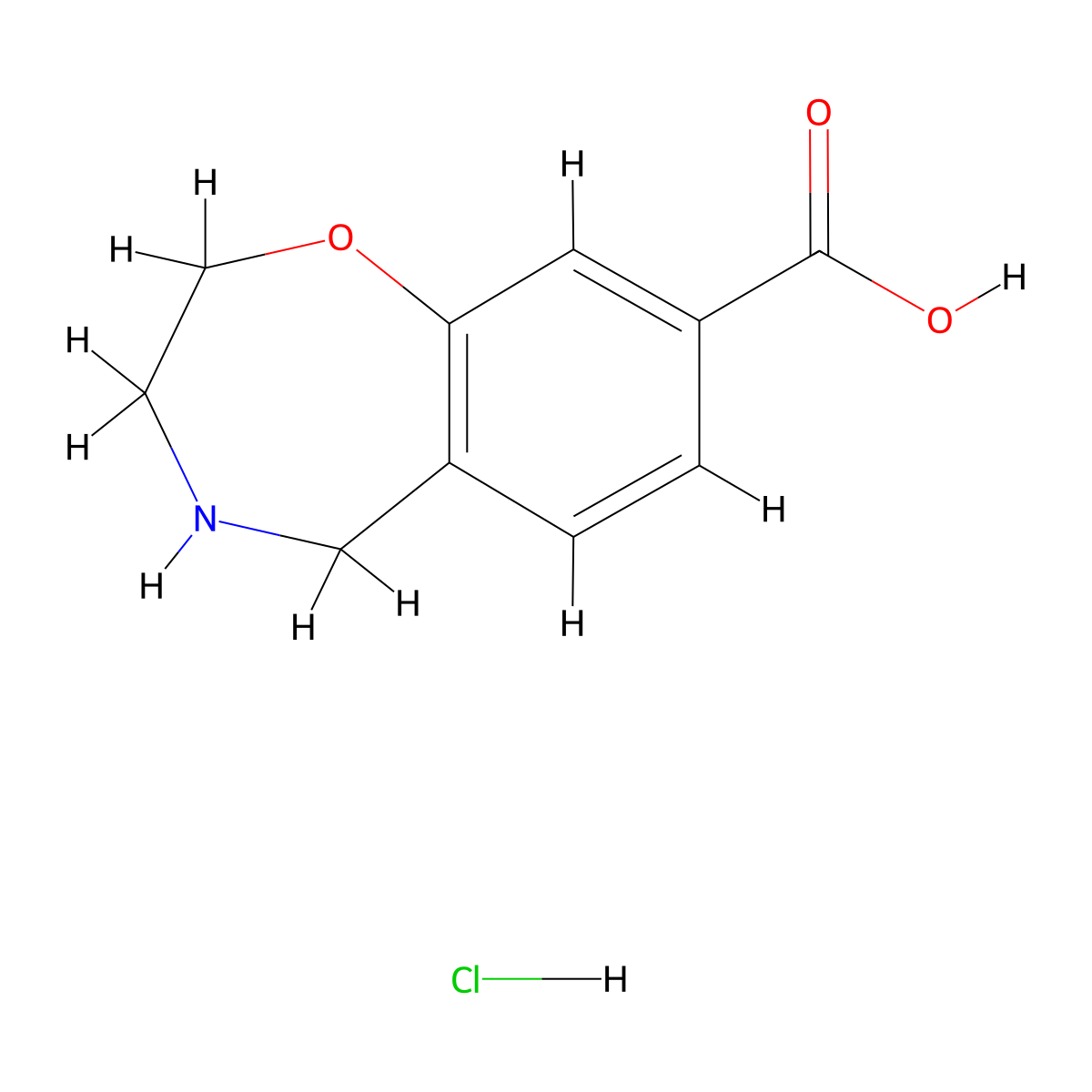 2,3,4,5-Tetrahydro-1,4-benzoxazepine-8-carboxylic acid hydrochloride molecular structure, CAS 2138332-97-3
