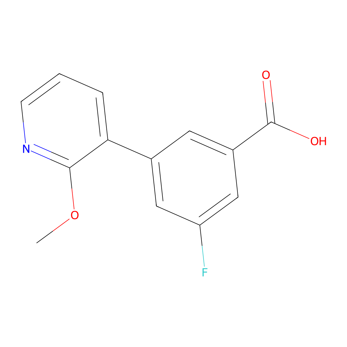 3-Fluoro-5-(2-methoxypyridin-3-yl)benzoic acid molecular structure, CAS 2138333-26-1