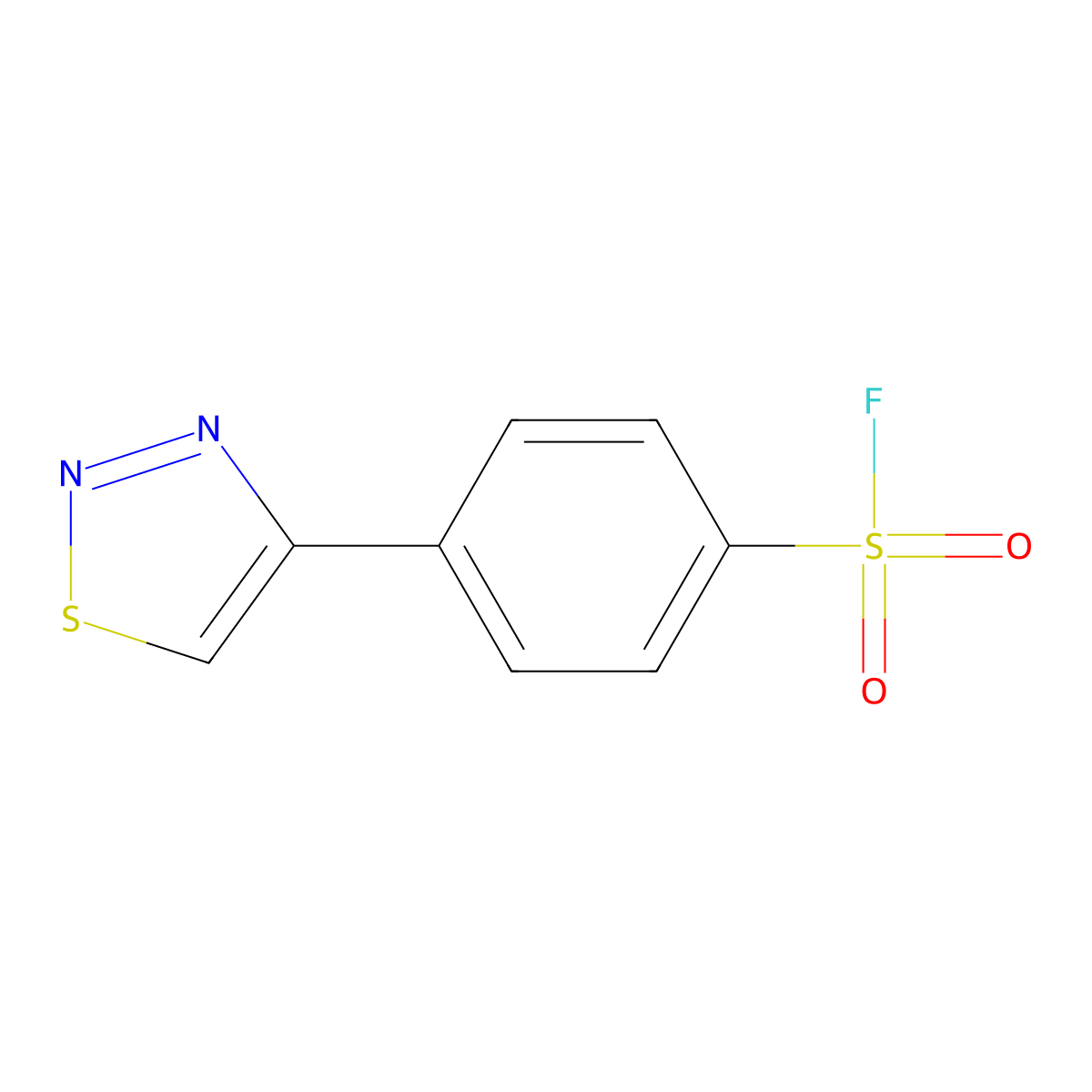 4-(1,2,3-Thiadiazol-4-yl)benzene-1-sulfonyl fluoride molecular structure, CAS 2138334-08-2